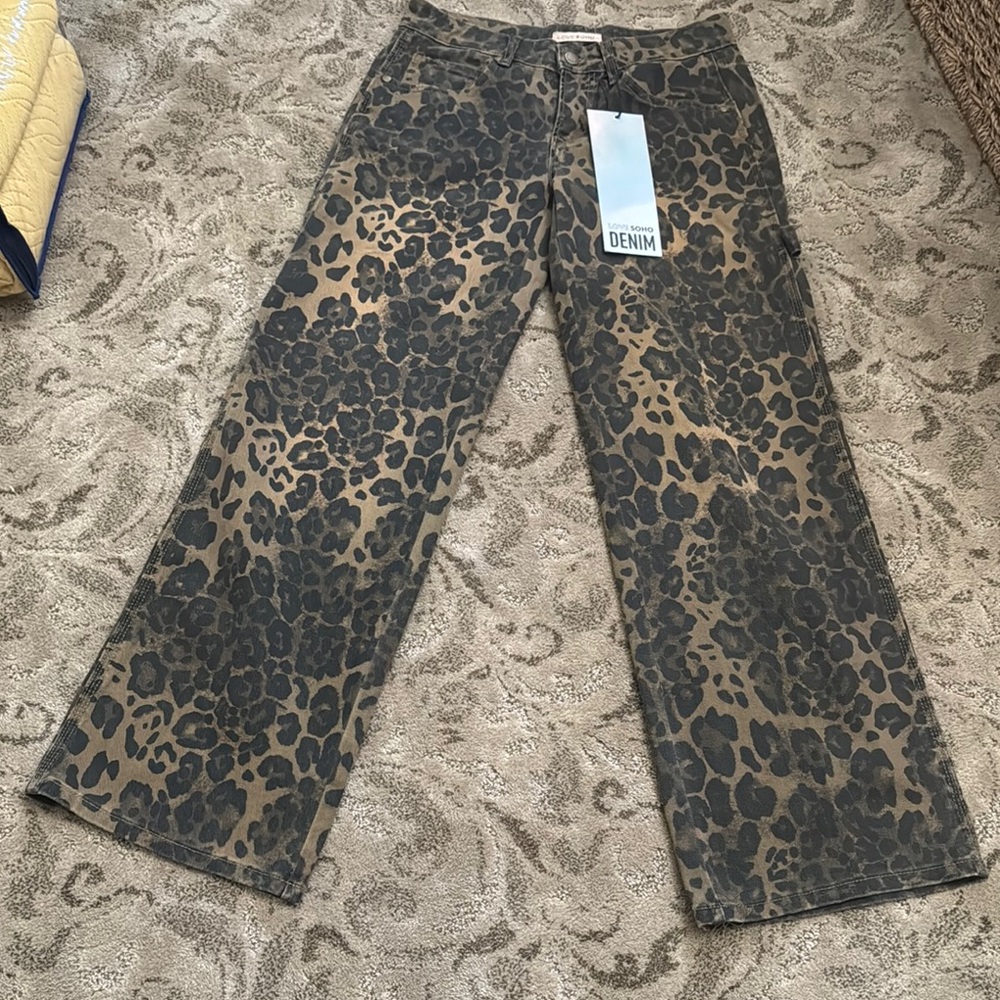 Leopard Print Wide-Leg Pants